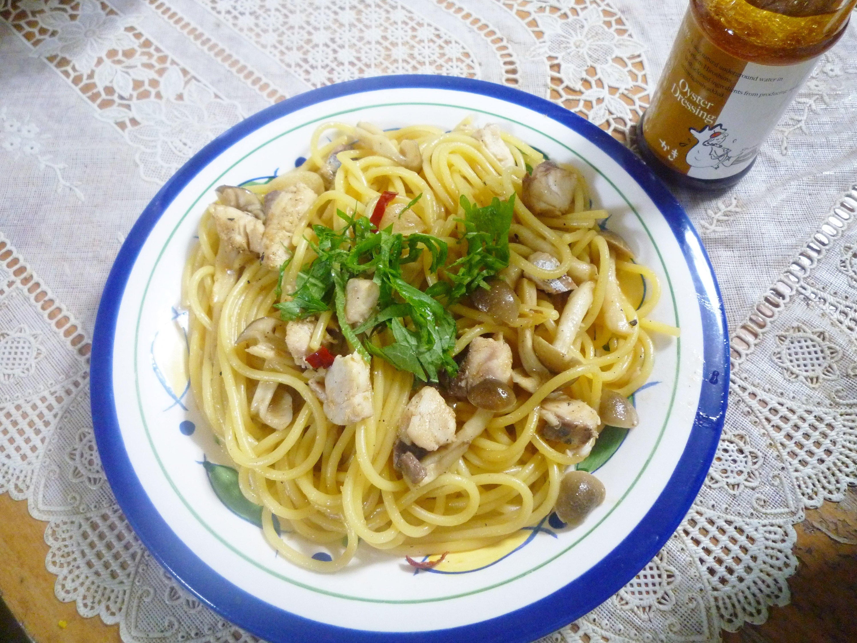 鯵ときのこのパスタ - センナリ おいしさ研究所 大地